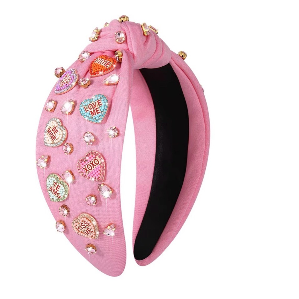 NWT Candy Heaets Valentine's Day Pink Embellished Headband